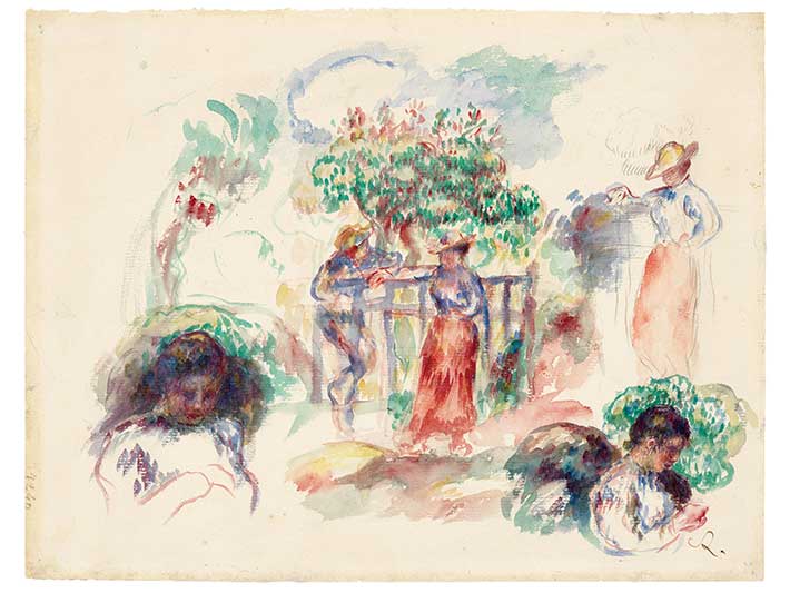 나무 아래 사람들