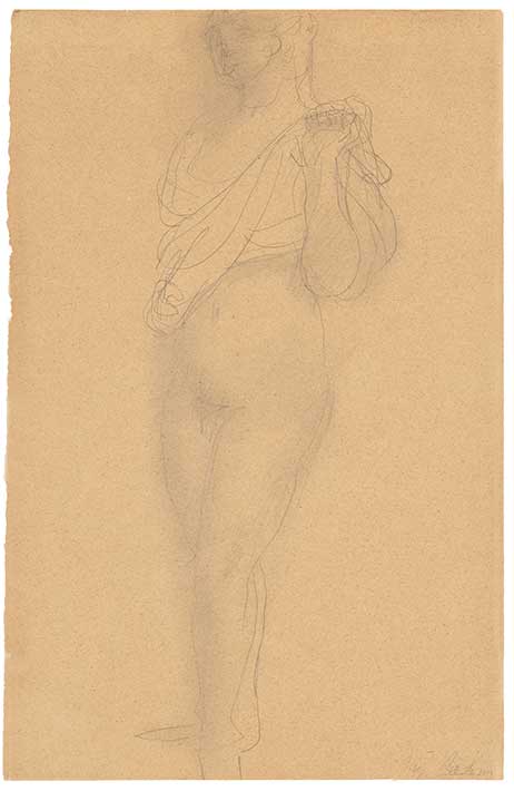 옷자락을 든 여성 습작