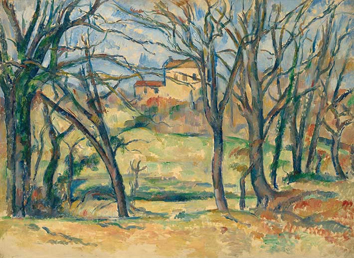 자 드 부팡 근처의 나무와 집들