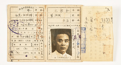 Kim Gi-won's, Roh Yeong-jae's and Kim Deok-mok's resident ID cards in Chongqing