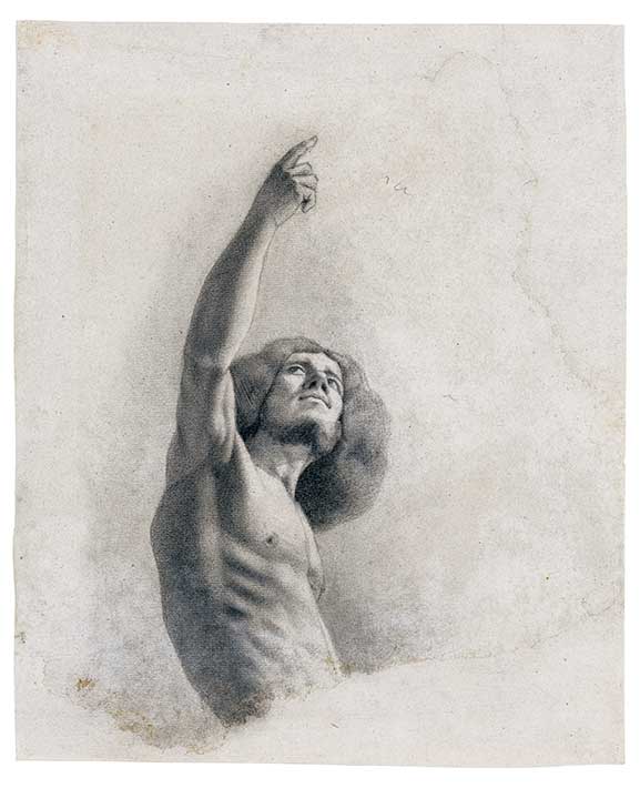 팔을 들어 올린 남자 (자화상으로 추정)