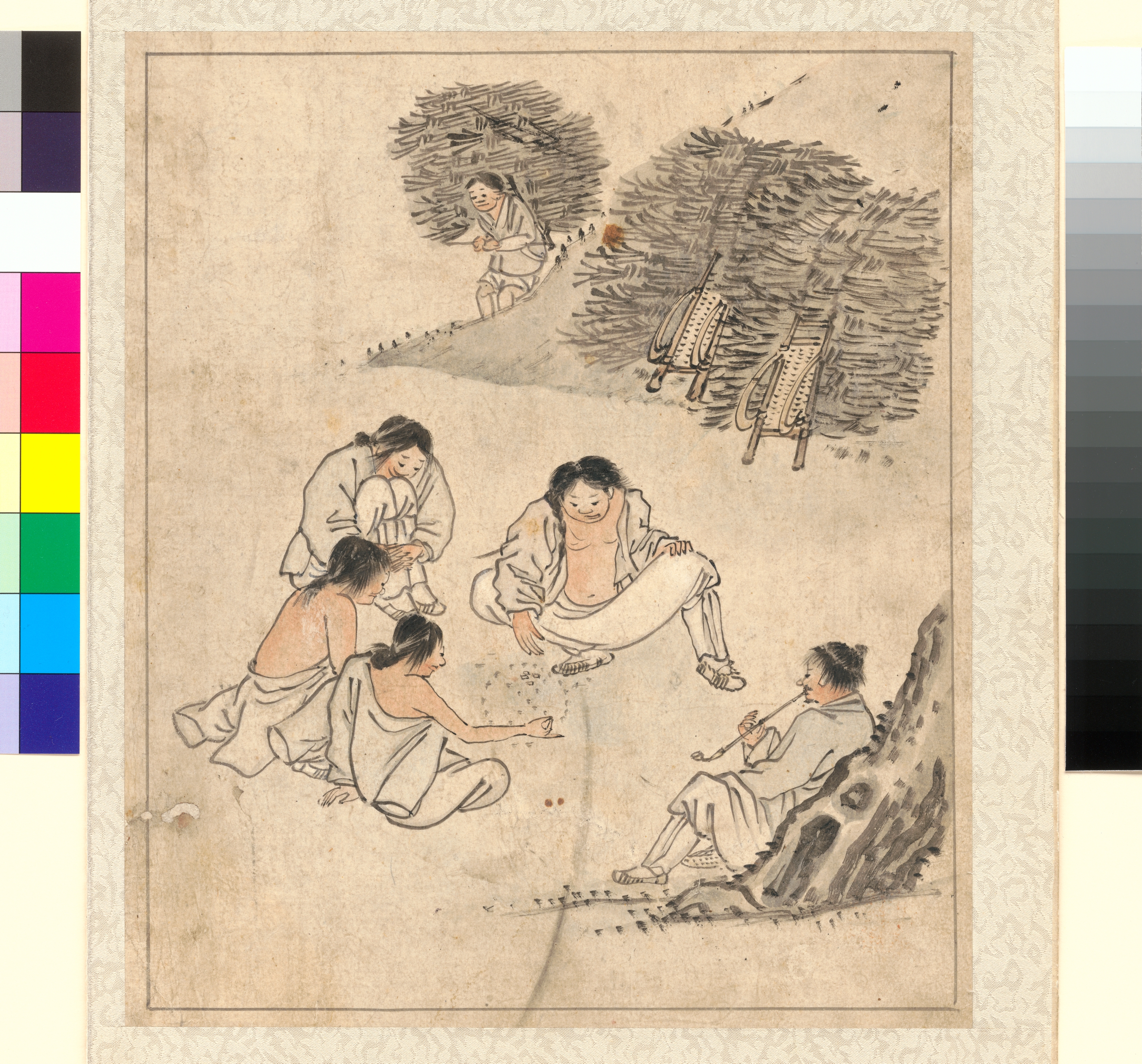 고누놀이, 《단원 풍속도첩》